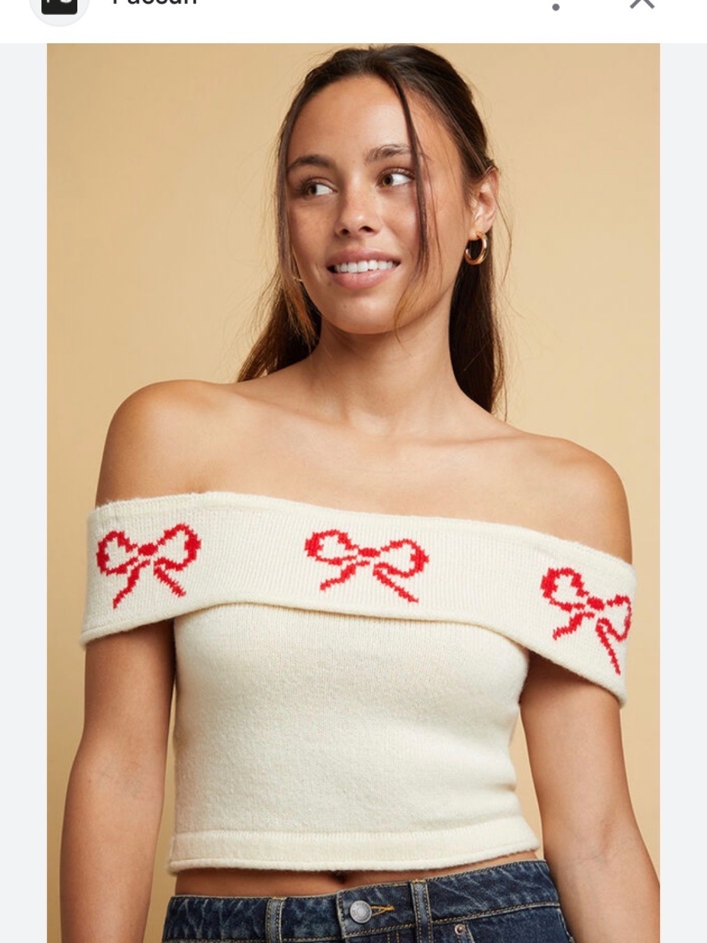 Beverly and Beck off the shoulder bow shirt, NWT, size small